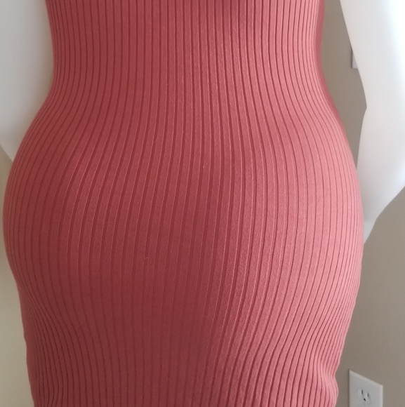 Sexy ribbed fitted body con lace up dress - Picture 4 of 4